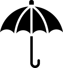 Poster - B&W illustration of umbrella icon.