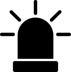 Sticker - Siren icon or symbol in black color.