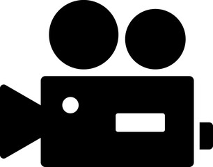 Poster - Video camera icon in b&w color.