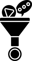 Poster - Marketing funnel icon in b&w color.