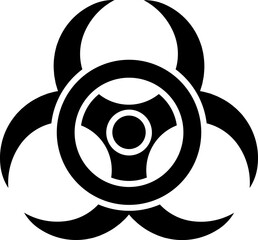 Wall Mural - Biohazard glyph icon or symbol.