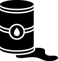 Sticker - Oil spill icon in b&w color.