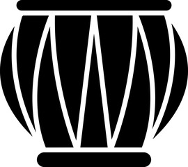 Poster - Flat style tabla icon in b&w color.