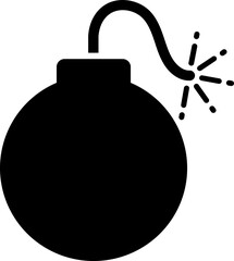 Wall Mural - B&W bomb icon in flat style.