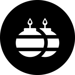 Poster - Burning round candles glyph icon or symbol.