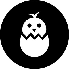 Poster - Illustration of chick broken egg glyph icon.