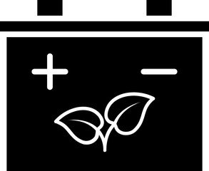 Poster - Bio battery glyph icon.