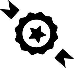 Poster - B&W badge icon in flat style.