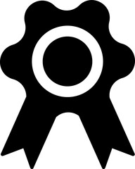 Poster - Badge medal glyph icon in flat style.