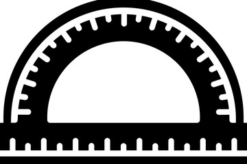 Wall Mural - Protractor glyph icon or symbol.