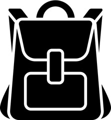 Canvas Print - B&W illustration of backpack icon.