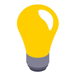 Sticker - 3D illustration of bulb icon.