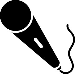 Wall Mural - Microphone icon in b&w color.