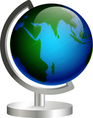 Sticker - Illustration of realistic globe element on white background.