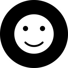 Poster - Illustration of smiley face emotion glyph icon.