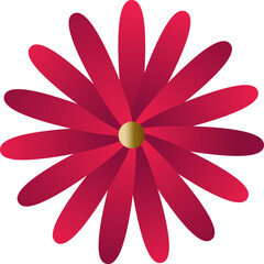 Poster - Paper cut flower illustration in red color.