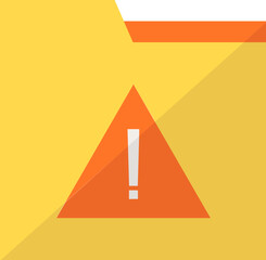 Poster - Error or warning folder icon in flat style.