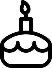 Poster - Candle with cupcake icon in line art.