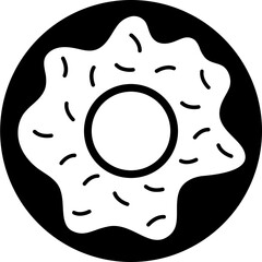 Sticker - Illustration of donuts glyph icon.