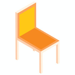 Sticker - Flat illustration of isometric chair element.