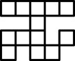 Block puzzle game icon in thin line art.