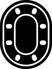 Sticker - Poker table icon in b&w color.