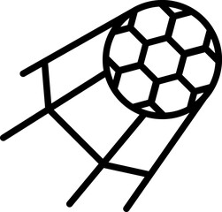 Sticker - Football goal icon in thin line art.