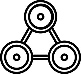 Wall Mural - Fidget spinner icon in line art. 