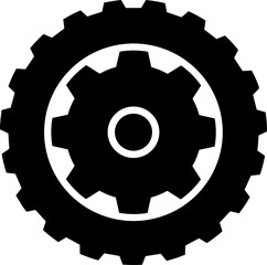 Poster - B&W illustration of tire icon.