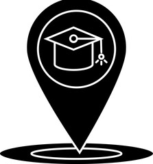 Poster - Glyph icon of university location.