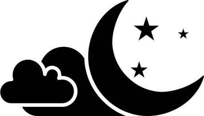 Poster - Midnight sky glyph icon or symbol.