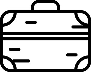 Sticker - Briefcase icon in black line art.