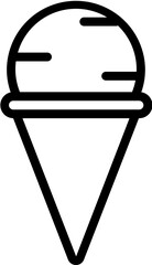 Poster - Ice cream cone icon in thin line art.