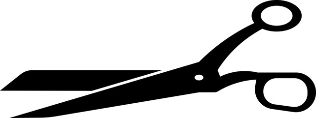 Poster - Scissor icon in black color.