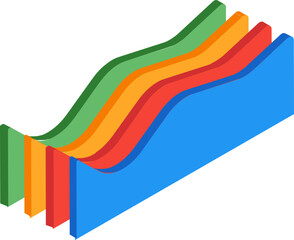 Poster - Colorful infographic statistic wave graph in 3d style.