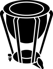 Poster - Isolated timpani icon in glyph style.