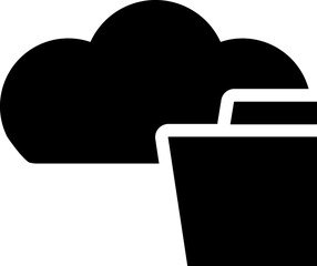 Canvas Print - Cloud storage data folder icon in b&w color.