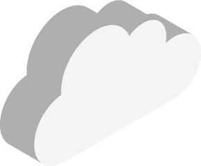 Sticker - Flat illustration of cloud isometric icon.