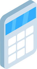 Sticker - Calculator element in isometric style.