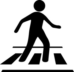 Wall Mural - Pedestrian crossing road sign or symbol.