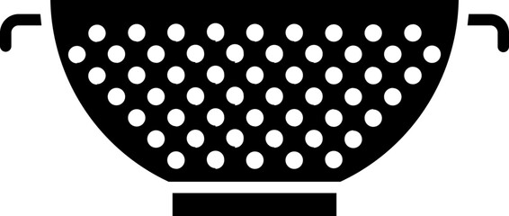 Poster - B&W illustration of colander icon.