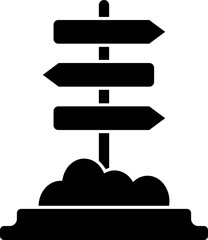 Wall Mural - Directional signboard icon in b&w color.