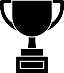 Sticker - Trophy cup icon in b&w color.