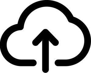 Wall Mural - Cloud computing upload icon in flat style.