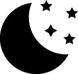 Crescent moon with stars sign or symbol.