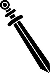 Poster - Isolated sword icon in b&w color.