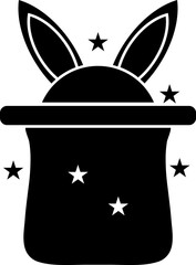 Canvas Print - Rabbit in magic hat glyph icon.