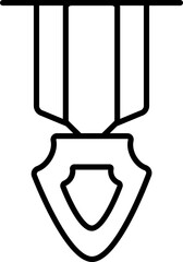 Poster - Rugby trophy cup icon in thin line art.