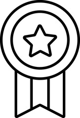 Sticker - Shield medal icon in line art.