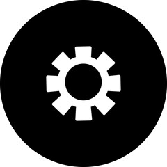 Canvas Print - Setting or cogwheel icon in b&w color.